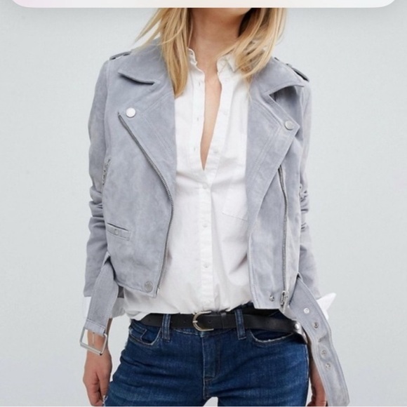 BlankNYC Gray suede Biker Jacket size Small new with tags